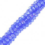Top Glas Facett Glasschliffperlen 3x2mm rondellen - Seaport blue-pearl shine coating